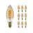 Mehrfachpackung 10x Philips MASTER Value LED Kerze E14 Vintage Fadenlampe Gold 2.5W 136lm - 927 Extra Warmweiß | Höchste Farbwiedergabe - Dimmbar - Ersatz für 25W